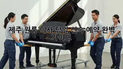 제주 원룸 이사, 당일 신속 예약 완벽 가이드!